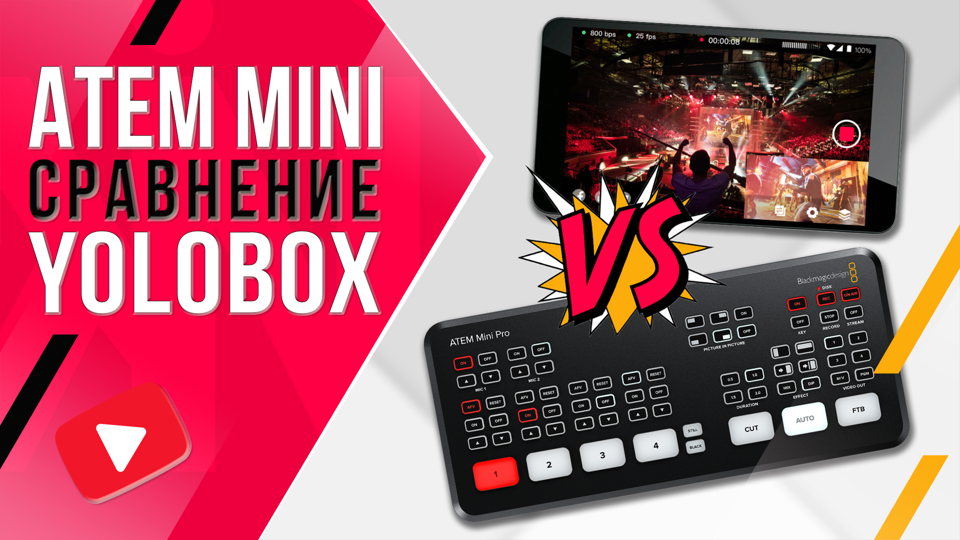 ATEM Mini vs YOLOBOX | Сравнение видеомикшера и портативной стрим студии