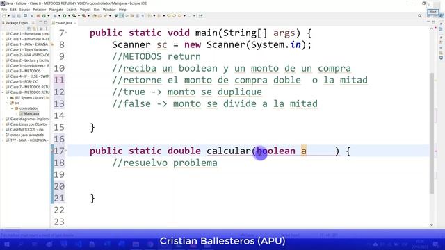 Metodo return que devuelve un boolean si es true duplica el monto sino divide en JAVA PARTE 1/2 смотреть онлайн