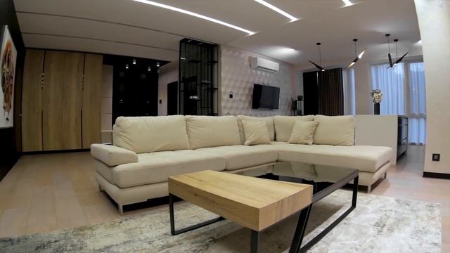 Вітальня та кухня студія в стилі модерн смотреть онлайн