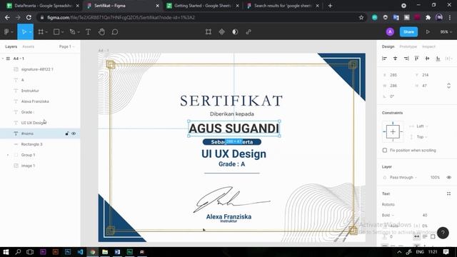 Cara Buat SERTIFIKAT OTOMATIS dengan FIGMA dari Google Sheets, Pakai PLUG-IN ini.!!! | Tanpa Ribet смотреть онлайн