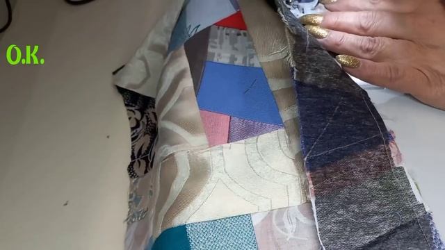 как сшить чехол на стул в лоскутной технике и совместить несовместимые цвета