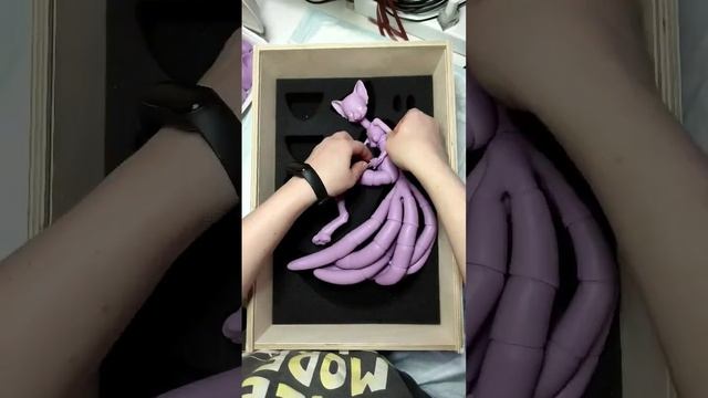 Purple fox kitsune 9-tails bjd doll furry / Фиолетовая 9-хвостая кукла лиса кицунэ