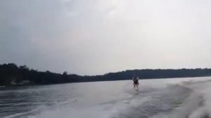 Justin waterskiing on Lake Peach