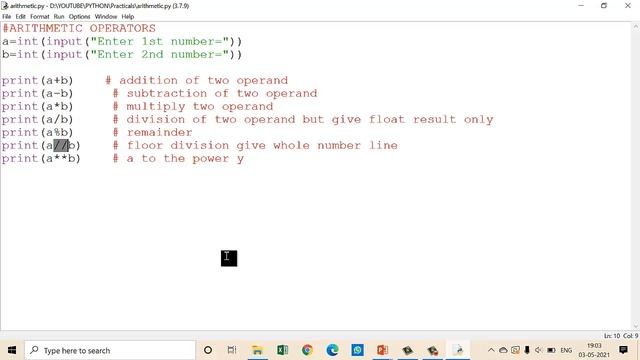 LECTURE 12- Python Operator || Arithmetic Operator || Part-1 || Python for beginner||Python tutoria