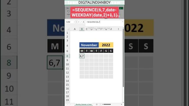 Calendar in Excel: Make Dynamic, Interactive Calendar in Excel with Formula + Conditional Formattin