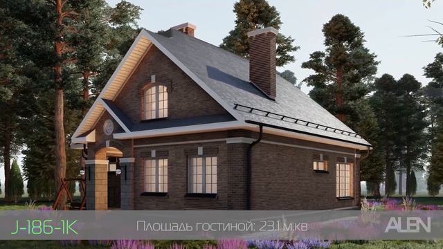 "Дом с мансардным этажом"J-186-1K. смотреть онлайн