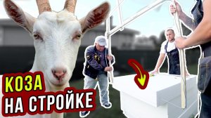 КОЗА на СТРОЙКЕ! УТЕПЛЕНИЕ оконных ОТКОСОВ  пенопластом. Часть 6