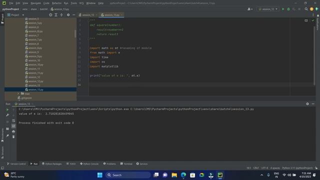 Session_13 - Modules #PythonTutorials #PythonCourse #module #python #builtinmodules