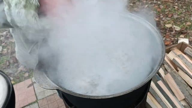 Замэ Молдовеняскэ в чугунке на костре смотреть онлайн