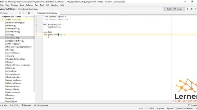 using shortcut keys in tkinter | Keyboard Event Binding With tKinter - Python Tkinter GUI Tutorial