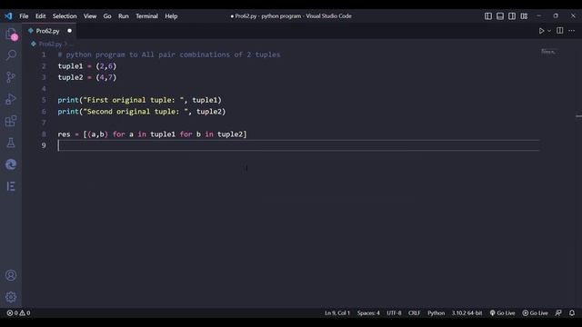 python program to All pair combinations of 2 tuples . #python #coding #python  #newvideo