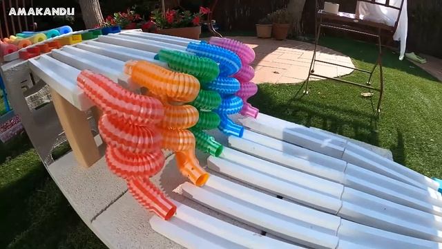 Marble Run Race ASMR Colorful Pop Tubes смотреть онлайн