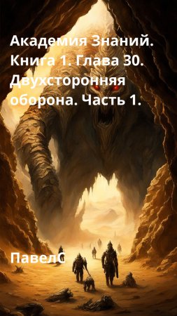 Академия Знаний. Книга 1. Глава 30. Двухсторонняя оборона. Часть 1.