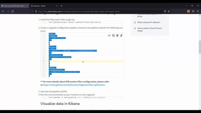 Adding geographical location information using IP2Location Logstash Filter Plugin