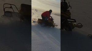 По глубокому снегу на снегоходе Ирбис Динго#Ирбис Динга по глубокому снегу.