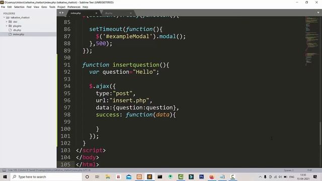 chatbot using php [ Talkative Chatbot ]