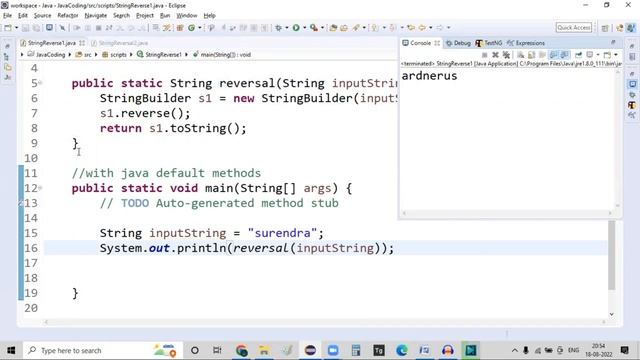 Program to Reverse A String in Java | Reverse A String | Reverse Words in a String in Java in TELUG