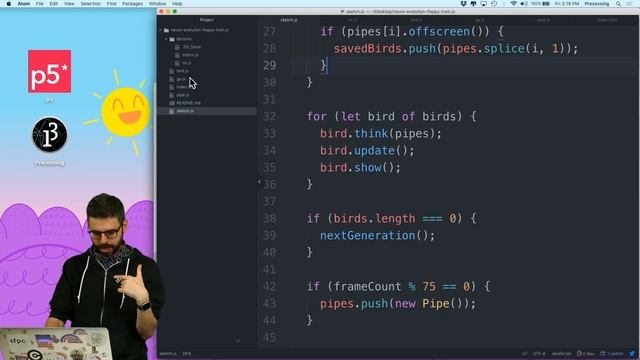 Coding Challenge #100: Neuroevolution Flappy Bird - Part 2 смотреть онлайн