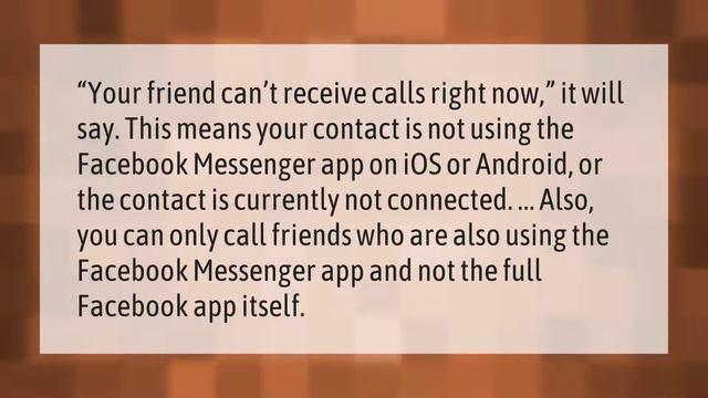 What does it mean when it says this person isn't receiving calls or voice messages on messenger? смотреть онлайн