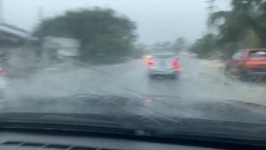 Driving In the rain /Majuro atoll Marshall Island