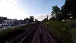 Вид из кабины машиниста электровоза локомотива. Австрийская железнодорожная система из окна поезда