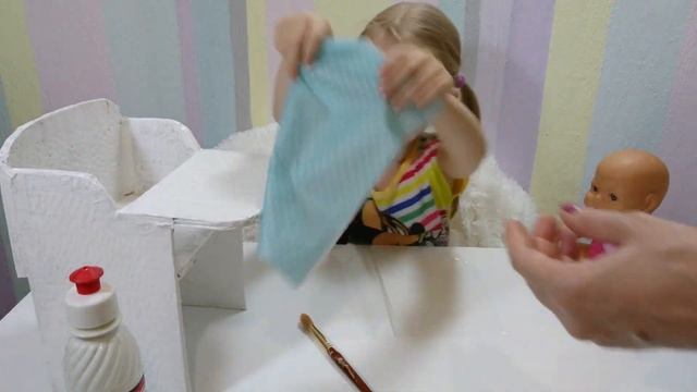 DIY★ Мебель для кукол★ Стульчик для кормления  своими руками + выкройка