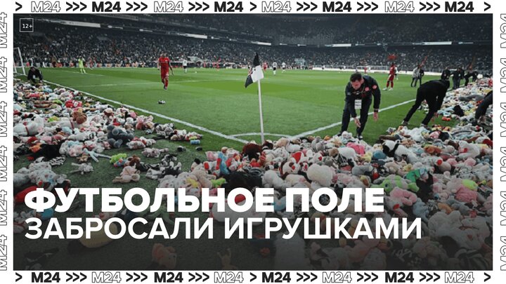 В Турции футбольные болельщики забросали поле игрушками для детей — Москва 24