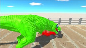 ALIEN T-REX vs BATMAN T-REX DEATH RUN - Animal Revolt Battle Simulator