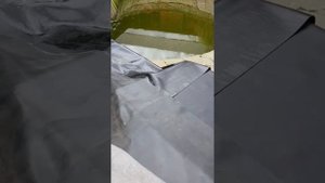 Режем пленку ПВБ для  пруда  шириной 1,65м | Евгений Сыщиков | ПРУД ПРУДИ