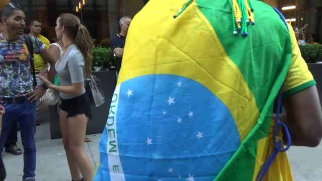 BRAZILIAN GIRL DANCES A BRAZILIAN SAMBA STREET DANCE AT BRAZILIAN CARNIVAL CULTURE PARTY NEW YORK