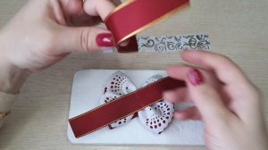 Школьные бантики из репсовых лент с люрексом / Bows diy / laços de fita