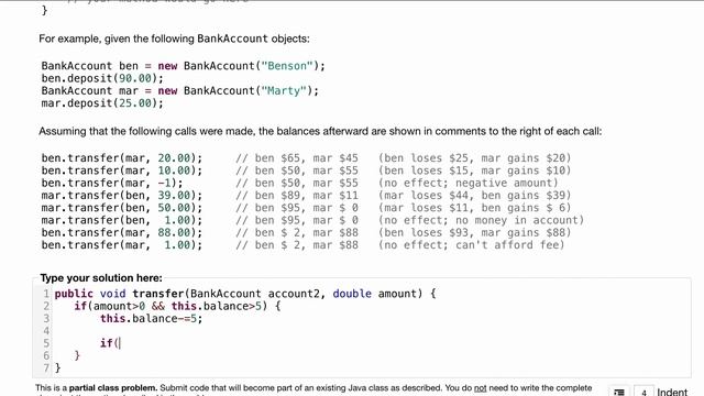 Java Practice It | Exercise 8.13 transferBankAccount | classes, instance methods смотреть онлайн