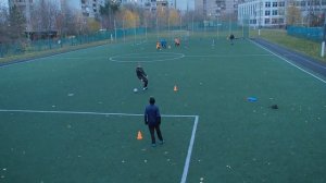 Контроль мяча упражнение треугольник (футбол)