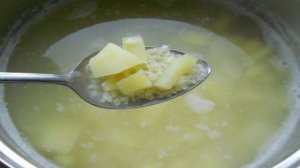 Картофельный суп с рыбой и пшеном