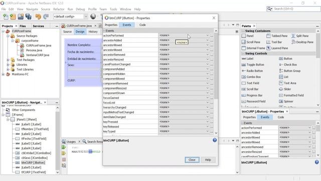 Programación en Java: Ejemplo de GUI (swing) con clase en Netbeans (clase persona que calcula CURP) смотреть онлайн