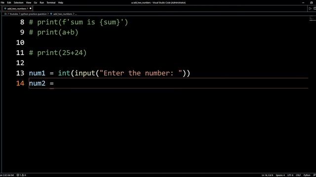 Python Program to Add Two Numbers | Sum of Two Numbers | 2021 смотреть онлайн