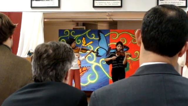 Isabella's(right) violin performance @ Erie Neighborhood House accompanied by Kimberly Galva(left) смотреть онлайн