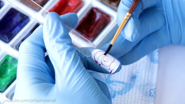 Розы Акварелью на гель-лаке. Акварельный дизайн ногтей