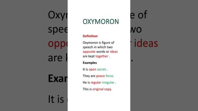 What is oxymoron in literature?