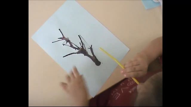 Нетрадиционные техники рисования. Выдувание из трубочки