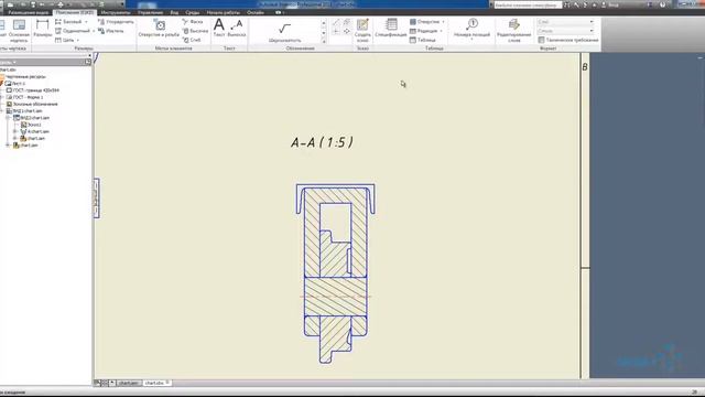 Настройка чертежа и создание обозначений в Inventor смотреть онлайн