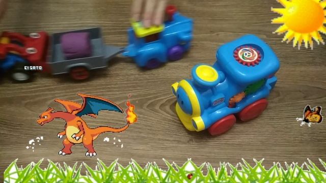 Синий трактор, трактор Гоша и паровозик Томас везут Play-Doh ребятам!!! Непоседа