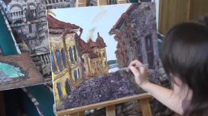РИСУЕМ АКРИЛОМ ОБЪЕМНУЮ КАРТИНУ С ПРИМЕНЕНИЕМ СТРУКТУРНОЙ ПАСТЫ!СТАРЫЙ ГОРОД ВЫБОРГ.КРУГЛОВА ЛЮДМИЛ