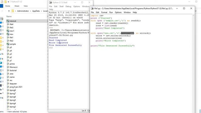 csv data file copying through Python