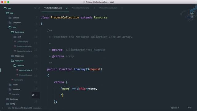 Ecommerce Restful API Laravel | Product Collection transformation #10
