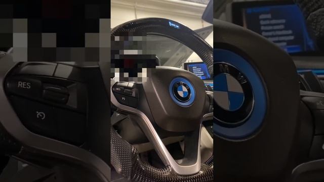 I8 RACE STEERING WHEEL AND BACKFIRES #i8 #bmwmechanic #loud #mperformance #bmw #tuning #b38 #vlog