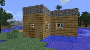 Строю дом на старой версии майнкрафта 1.0.Вторая часть.#minecraft