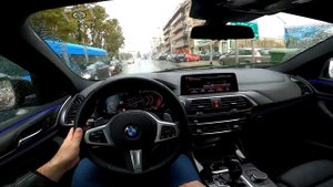 BMW X4 2021 - POV test drive (xDrive 20d) on a rainy day! (M Sport X)