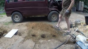 Самодельный электробур в действии!  Homemade electro drill in action!