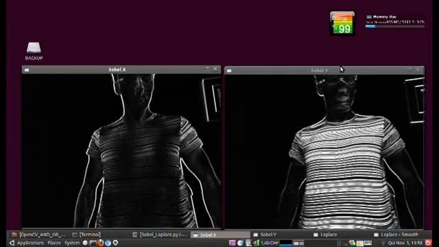 Python OpenCV Sobel [X] or [Y] / Laplace with and without smooth смотреть онлайн